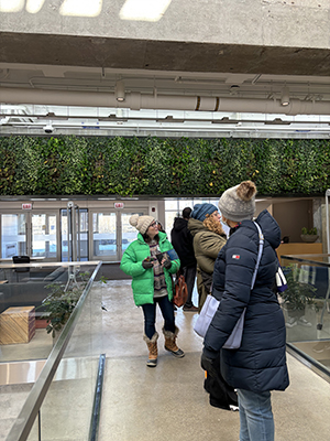 Educators visited the Keller Center on the UChicago campus during Biomimicry: Inspired by Nature. The Keller Center is a sustainable and biomimetic building which the educators compared to Robie House, where the event was hosted.