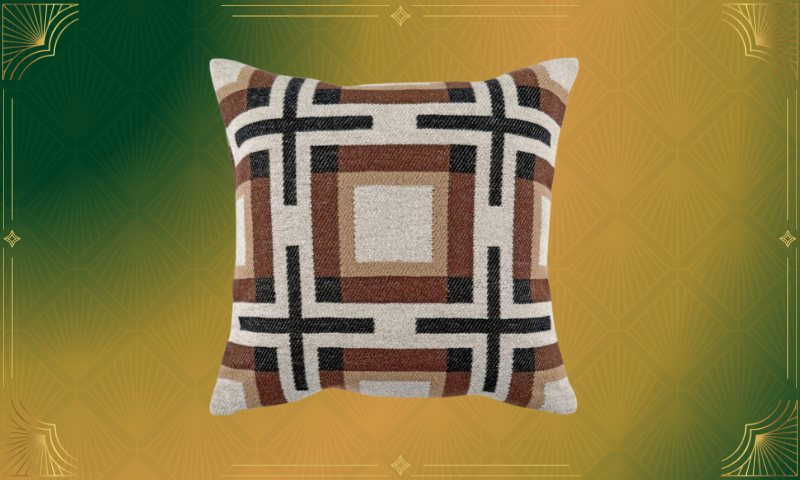 MILLARD HOUSE TEXTILE BLOCK PILLOW. PROVIDED BY FARIBAULT MILL